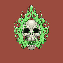 Свитшот хлопковый мужской Череп в зелёном дыму, цвет: кирпичный — фото 2
