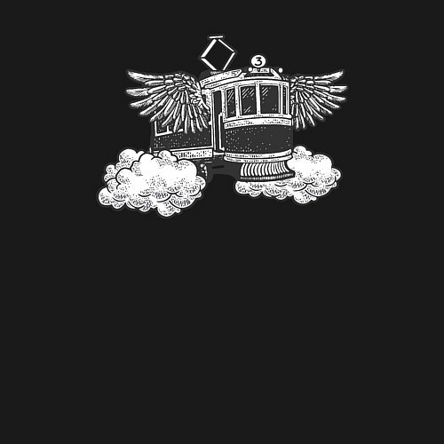 Мужской свитшот Крылатый трамвай / Черный – фото 3