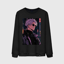 Свитшот хлопковый мужской Магическая битва Сатору Годзё сигма, цвет: черный