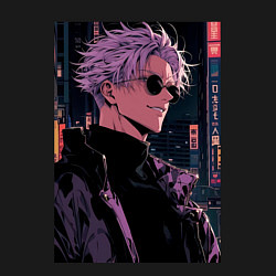 Свитшот хлопковый мужской Магическая битва Сатору Годзё сигма, цвет: черный — фото 2