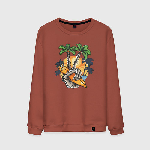 Мужской свитшот Победа в сёрфинге / Кирпичный – фото 1