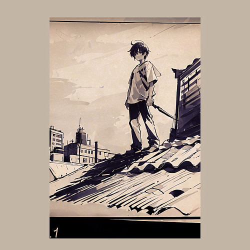 Мужской свитшот 17-years-old kid on the roof / Миндальный – фото 3