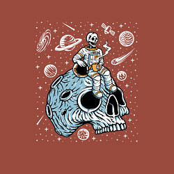 Свитшот хлопковый мужской Космонавт сидит на черепе, цвет: кирпичный — фото 2