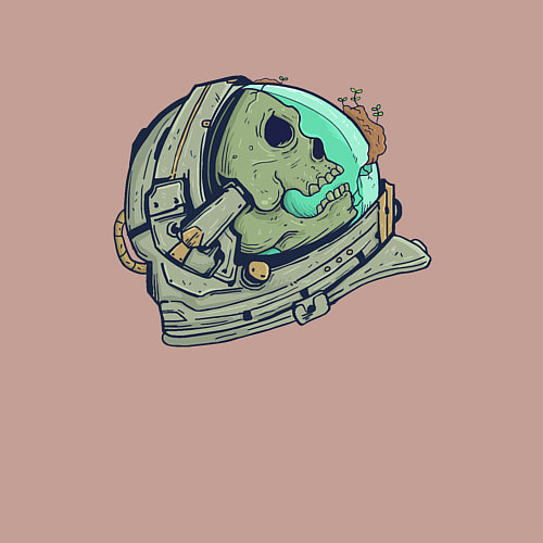 Мужской свитшот Череп астронавта / Пыльно-розовый – фото 3