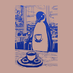 Свитшот хлопковый мужской Кофе для пингвина, цвет: пыльно-розовый — фото 2