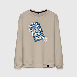 Свитшот хлопковый мужской Timey tardis, цвет: миндальный