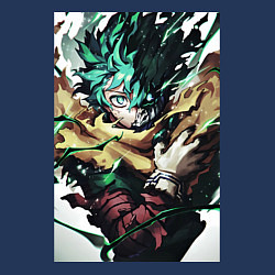 Свитшот хлопковый мужской Моя геройская академия Идзуку Мидория арт, цвет: тёмно-синий — фото 2