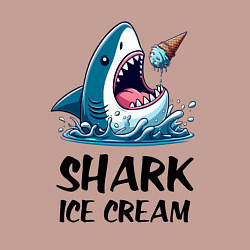 Свитшот хлопковый мужской Shark ice cream - ai art, цвет: пыльно-розовый — фото 2