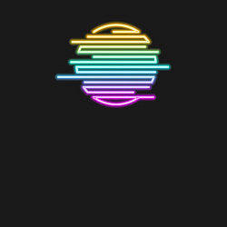 Свитшот хлопковый мужской Розовое геометрическое неоновое солнце, цвет: черный — фото 2