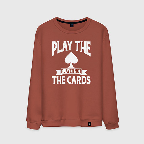 Мужской свитшот Играй с игроком а не в карты / Кирпичный – фото 1
