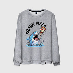 Свитшот хлопковый мужской Shark pizza - ai art fantasy, цвет: меланж