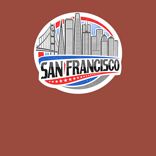 Мужской свитшот Сан-Франциско / Кирпичный – фото 3