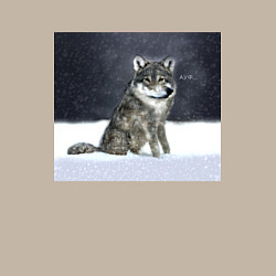 Свитшот хлопковый мужской Волк ауффф мем, цвет: миндальный — фото 2