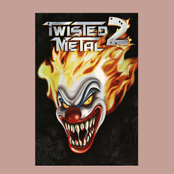 Свитшот хлопковый мужской Twisted metal 2 - clown head, цвет: пыльно-розовый — фото 2