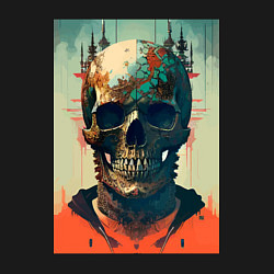Свитшот хлопковый мужской Ai art skull - fantasy, цвет: черный — фото 2