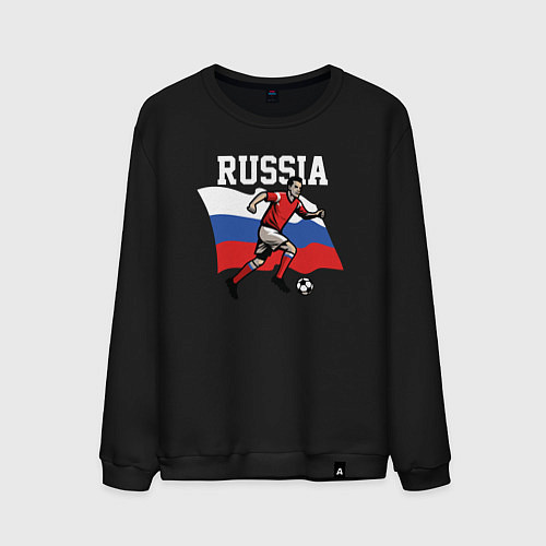Мужской свитшот Футболист России / Черный – фото 1