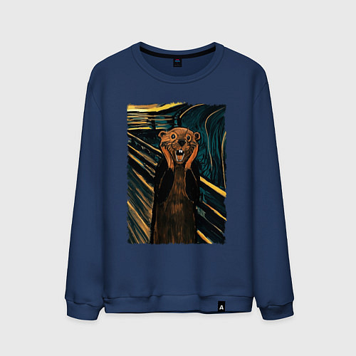 Мужской свитшот Бобер курва крик / Тёмно-синий – фото 1