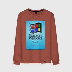 Свитшот хлопковый мужской Windows 3, цвет: кирпичный