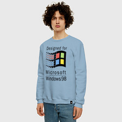 Свитшот хлопковый мужской Разработанный для windows 98, цвет: мягкое небо — фото 2