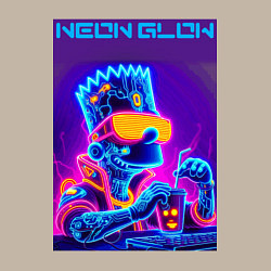 Свитшот хлопковый мужской Bart Simpson - neon fantasy ai art, цвет: миндальный — фото 2