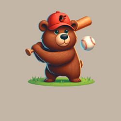 Свитшот хлопковый мужской Bear cub batter Baltimore Orioles - ai art, цвет: миндальный — фото 2