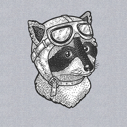 Мужской свитшот Енотик лётчик / Меланж – фото 3