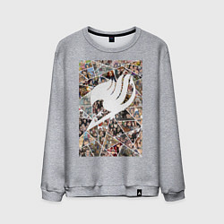 Свитшот хлопковый мужской Хвост Феи Нацу Драгнил Эрза Скарлет коллаж, цвет: меланж