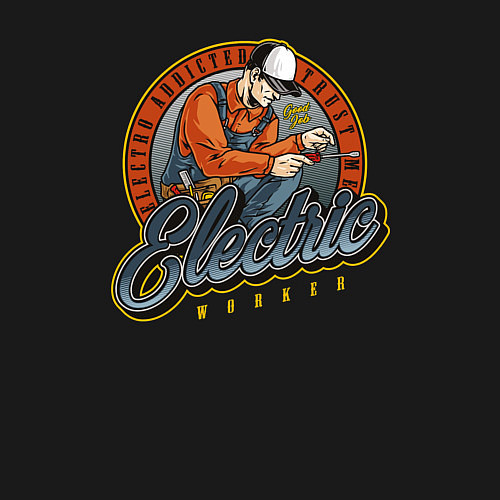 Мужской свитшот Electro addicted trust me / Черный – фото 3