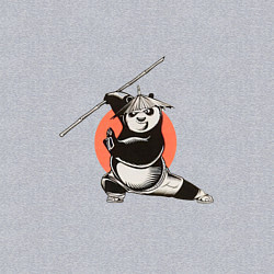 Свитшот хлопковый мужской Кунгфу панда По с бамбуковой палкой, цвет: меланж — фото 2