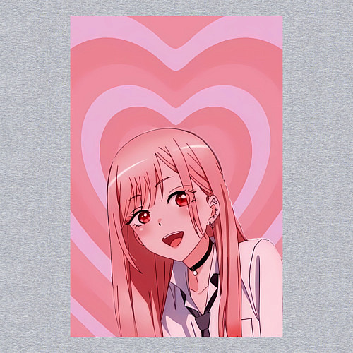 Мужской свитшот Марин Китагава: Сердца / Меланж – фото 3