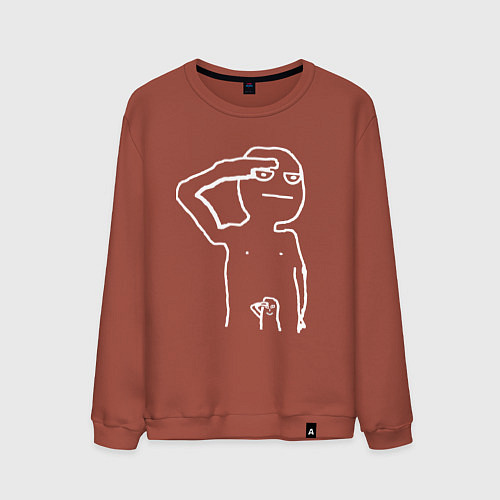 Мужской свитшот Мем - всегда готов / Кирпичный – фото 1