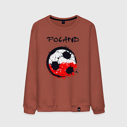 Свитшот хлопковый мужской Сборная Польши, цвет: кирпичный
