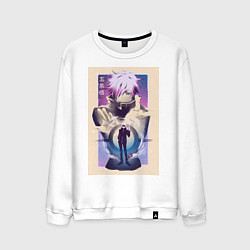 Свитшот хлопковый мужской Магическая битва Сатору Годзё расширение территори, цвет: белый