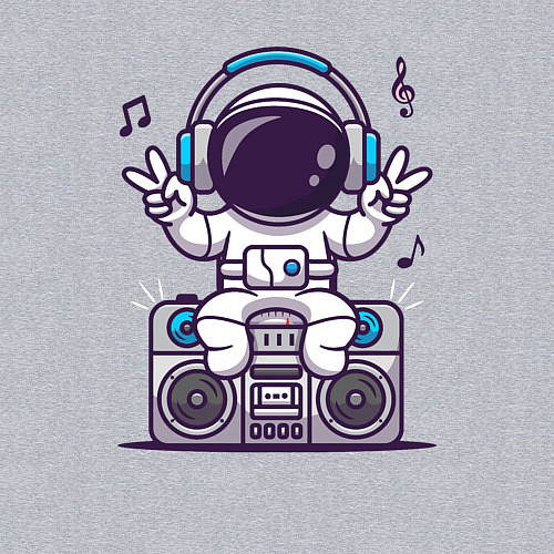 Мужской свитшот Music spaceman / Меланж – фото 3