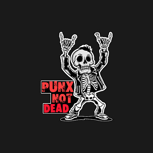 Мужской свитшот Череп с козой punks not dead / Черный – фото 3