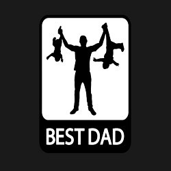 Свитшот хлопковый мужской Best dad, цвет: черный — фото 2