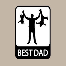 Свитшот хлопковый мужской Best dad, цвет: миндальный — фото 2