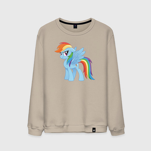Мужской свитшот Рейнбоу Дэш из My Little Pony в кино / Миндальный – фото 1