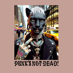 Свитшот хлопковый мужской Girl panther im New York - punks not dead, цвет: пыльно-розовый — фото 2