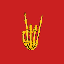 Свитшот хлопковый мужской Golden skeleton hand, цвет: красный — фото 2