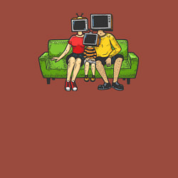 Свитшот хлопковый мужской Телевизионная семья, цвет: кирпичный — фото 2