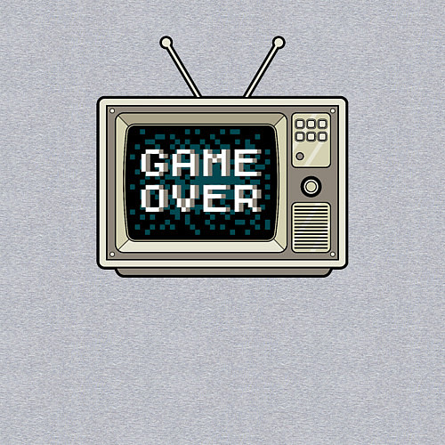 Мужской свитшот Game over tv / Меланж – фото 3