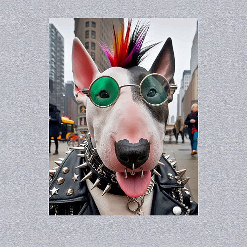 Мужской свитшот Bully punk musician - ai art fantasy / Меланж – фото 3