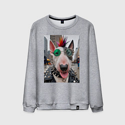 Свитшот хлопковый мужской Bully punk musician - ai art fantasy, цвет: меланж