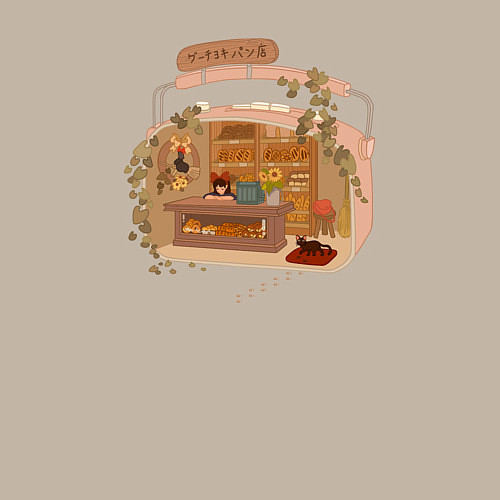 Мужской свитшот Ведьмина служба доставки: Studio Ghibli / Миндальный – фото 3