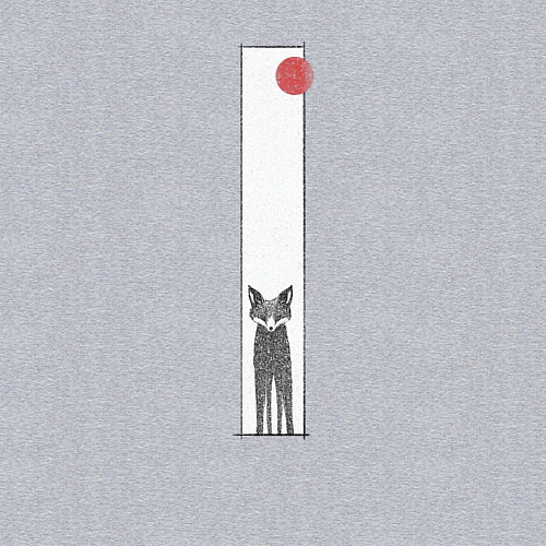 Мужской свитшот Хитрая лиса в рамке / Меланж – фото 3