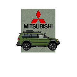 Свитшот хлопковый мужской Mitsubishi Sport g1 на фоне карты, цвет: белый — фото 2