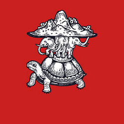 Свитшот хлопковый мужской Слоны и черепаха, цвет: красный — фото 2