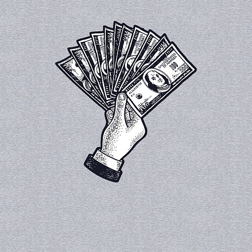 Мужской свитшот Доллары в руке / Меланж – фото 3