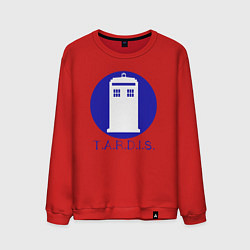 Свитшот хлопковый мужской Blue tardis, цвет: красный